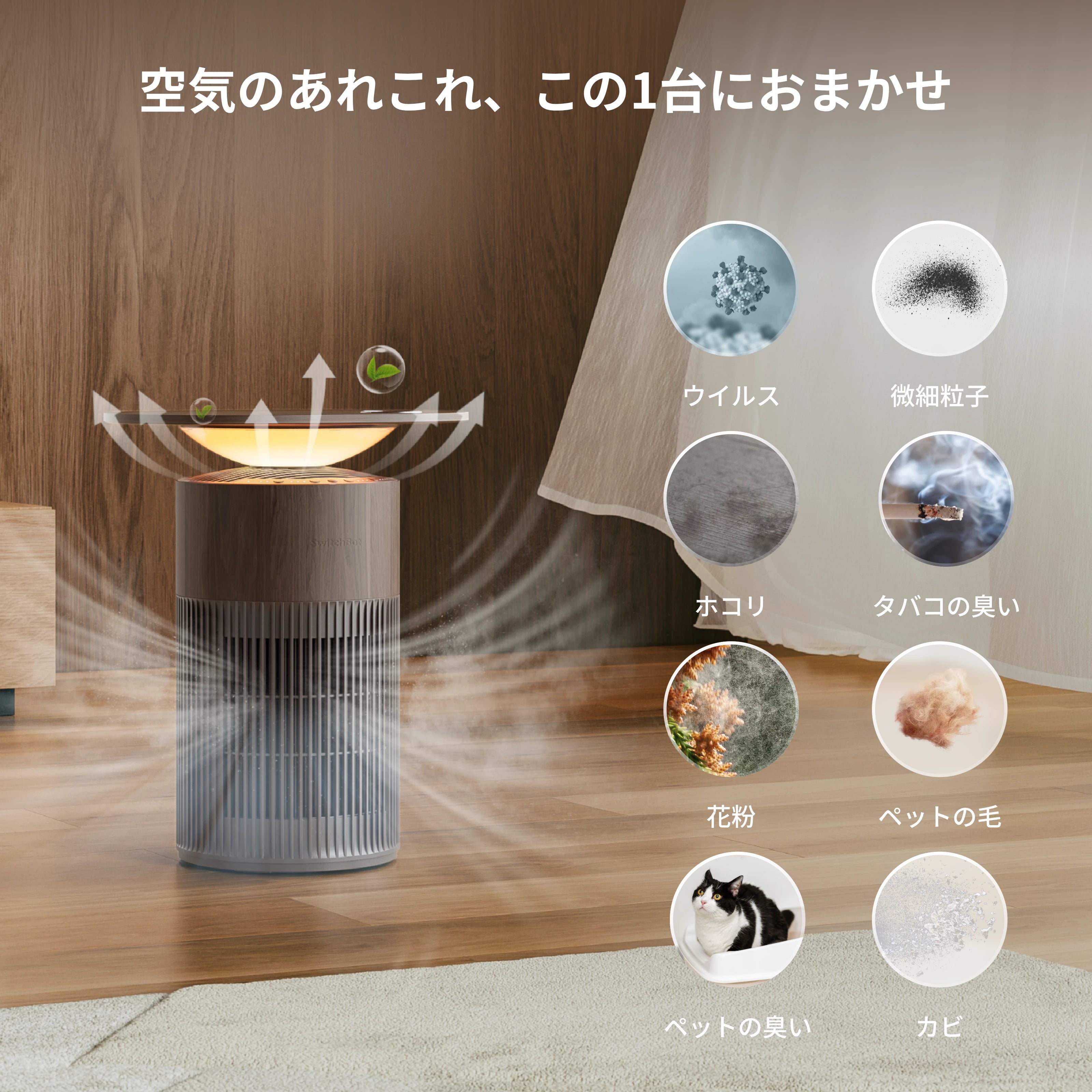 SwitchBot 空気清浄機Table（ウォールナット）